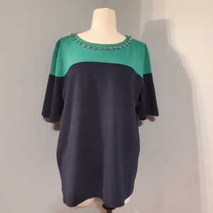 Talbots color block short sleeve sweater